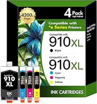 910XL 910 8015e 8025e Ink Cartridges Replacement for HP Ink 910XL Black and Color Combo Pack OfficeJ