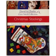 [USED] (A02) Cross Stitch Pattern Chart - David &amp; Charles Cross Stitch Collection, Christmas Stocking Holly Santa