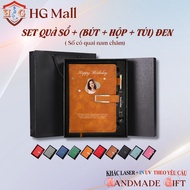 HG Mall Custom Name Engraved Notebook and Pen Gift Set. Gifts for Businesses, Birthdays, Graduations