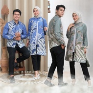 KEMEJA Batik Couple (ROMAN-Store) - Baju Batik Couple Batik Tunic Modern Couple Clothing Set Couple Shirt Batik Long Sleeve Jumbo Ready Uniform