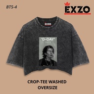 EXZO BTS COLECTION CROP TOP T-shirt Oversize stonewash acidwash sandwash washed tshirt BTS COLECTION