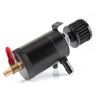 Oil Catch Can 2-Port Tank Reservoir with Drain Valve Breather Baffled Universal-