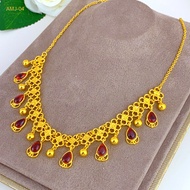 Dubai n Bride Gold Plated Pendant Tassel Necklace Jewelry Xinjiang Womens Wedding Brass Jewelry Manu