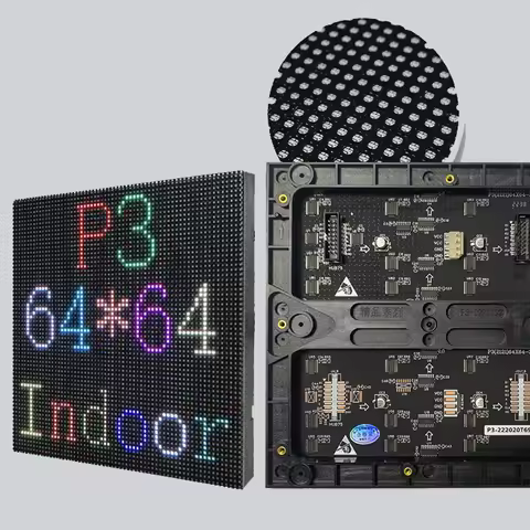 2pcs/Lot P3 LED Full Color Indoor Matrix Panel 192x192mm 64x64 Pixels HUB75 Full Color Module SMD212