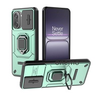 For OnePlus 12 12R 5G 11R 11 Shockproof Hard Phone Case Stand Sliding Lens Back Cover