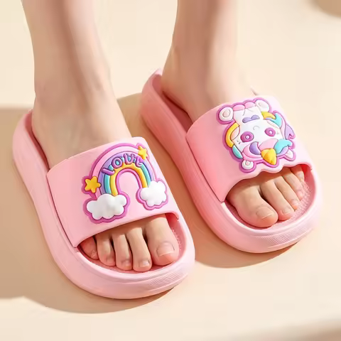 Kids Slippers Summer Girls Slippers 2 to 3 4 5 6 7 8 9 10 Years Pink Unicorn Indoor Children's Slipp