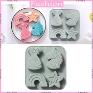 NAV 4 Cavity 3D Unicorns Kitchen Baking Mold Silicone Cake Decorating Tools Fondant Chocolate Mould 