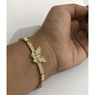 23K Titanium Crystal Butterfly Mei Adult Bracelet (gold)