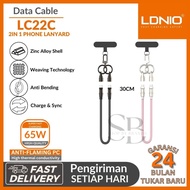 LDNIO LC22c 2-in-1 Type C to C 65W Data Cable Charge & Sync + Phone Lanyard 30cm