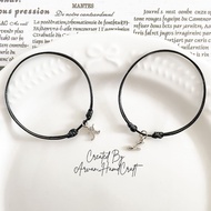 Initial Letter Pendant Bracelet Leather Rope Bracelet Letter Pendant