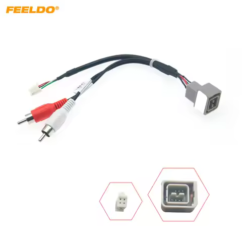 FEELDO Car Radio Audio Wiring Harness With USB Cable For Lada Vesta Aftermarket Stereo Installation 