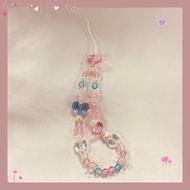 Mobile Phone Chain Anti-Lost Beaded Crystal Mobile Phone Pendant Love Mobile Phone Chain