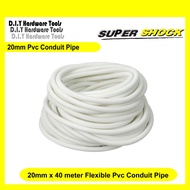 40 METER X 20MM PVC FLEXIBLE CONDUIT PIPE / PIPE ELEKTRIK