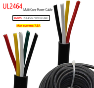 UL2464 5M Black 18AWG 2 3 4 5 6 8 10Core Royal Cord Speaker Wire Tinned Copper PVC Insulated Sheath 