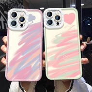 Compatible With Samsung Galaxy A10S A10 A22 A03 A03S A20S A20 A30 A30S A50 A50S Core 4G 5G For Shockproof Case Gradient Doodle Love Full Cover Camera Protection Transparent Soft Phone Casing