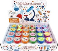 TINYMILLS 24 Pcs Science Party Stampers for Kids Science Party Favors Pinata Fillers Carnival Prizes