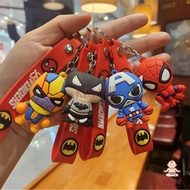 GANTUNGAN KS Avengers Batman Iron man Spiderman Premium Silicone Keychain Avengers Keychain Batman K