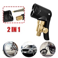 Auto Tire Valve Pump Deflated Nozzle Clamp / Car Motorcycle Bike Air Inflatable Pump Adapter
