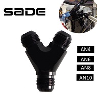 SADE Universal Aluminum Y Type Tee Connector AN4/AN6/AN8/AN10 Male Thread Fuel Oil Line Adapter