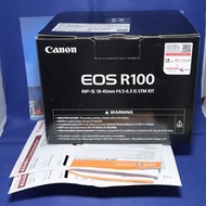 『收機鏡』『Trade In優惠』全新未用過 1+1長保 Canon R100 w/ 18-45mm kit 連鏡頭套裝 輕巧無反 旅行一流 新手合用 易上手 RF-Mount Not R50V R1