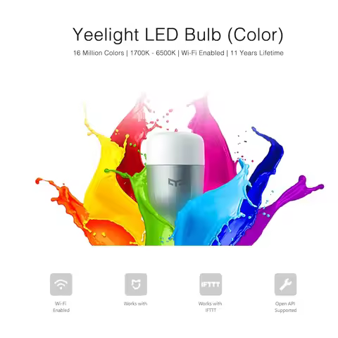 Yeelight Colorful Bulb E27 YLDP02YL Smart APP WIFI Remote Control Smart LED Light RGB/Colorful Tempe