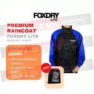 FOXDRY Lite Waterproof Raincoat with Pants Baju Hujan