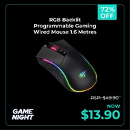 HAVIT HVMS-MS1001S RGB Backlit Programmable Gaming Wired Mouse 1.6 Metres