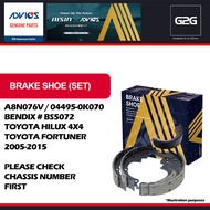 Brake Shoe Advics A8N076V / 04495-0K070 Toyota Hilux 4x4 & Fortuner 2005-2015