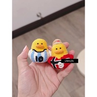 Super cute wool haaland chicken player keychain