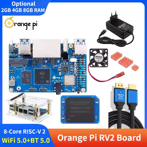 Orange Pi RV2 2GB 4GB 8GB RAM Board LPDDR4 8-Core RISC-V 2 TOPS AI CPU WiFi BT5.0 BLE M2 PCIE SSD Mi