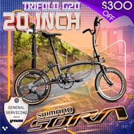 🇸🇬 Ethereal Trifold G20 Japan Shimano Sora 9 Speed Foldable Bicycle Bike Foldie - Hollowtech | 20 inch | Litepro Hub