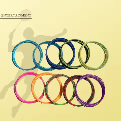 Elastic Colorful Rainbow Badminton String 0.73mm Colorful Badminton Racket Strings Assorted Color Du