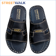 StreetWalk Footwear BIG SIZE Marikina Made Leather Sandals Slippers for Adult Men Balat na Tsinelas 