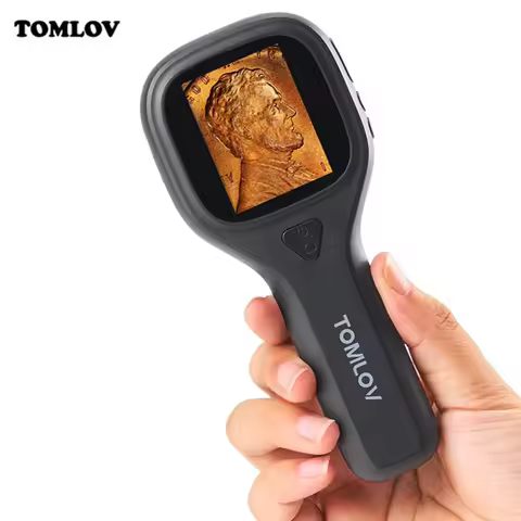 TOMLOV P10 Evo Handheld Microscope LED Light - Error Coin Magnifier for Collectors, Portable Jeweler