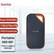 Sandisk PSSD E30 E61 E81 Extreme PRO 4TB 2TB 1TB USB 3.2 Gen2*2 Type-A/C Portable External Solid Sta