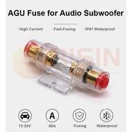 60Amp Car Auto Vehicle Stereo Audio AGU Fuse Box Holder Block 8 Gauge Wire with Portafusibles Fuse