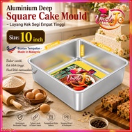 Aluminium Deep Square Cake Mould - 7 / 8 / 9 / 10 Inch | Loyang Kek Segi-empat (4 Size)