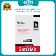 USB 3.0 SanDisk CZ73 Ultra Flair 64GB speed 150Mb/s (Gray)