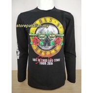 ( READY STOCK ) GUNS N ROSES long sleeve 100% Cotton Rock Band T-Shirt Baju Band