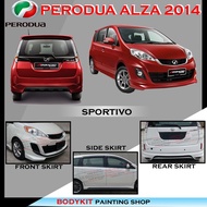 PERODUA ALZA 2014-2018 SPORTIVO STYLE FULLSET SKIRTING(FRONT SKIRT ,SIDE SKIRT, REAR SKIRT)-MATERIAL PU GETAH BODYKIT