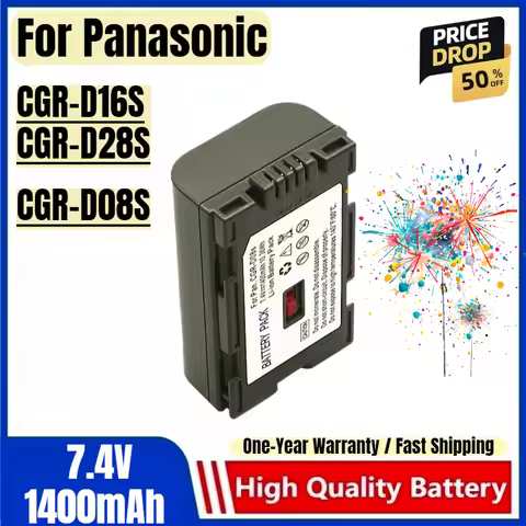 CGR-D08S Battery 7.4V 1400mAh Rechargeable Batteries And Charger for Panasonic CGR-D16S CGR-D28S Cam
