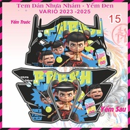 tem vario tem dán yếm đen nhựa nhám vario 125 2023 - 2025 mẫu natra