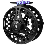 YKBOY Fly Fishing Reel, 5/6 WT Aluminum Alloy Fly Reel, Durable 2+1BB Bearings 85mm Diameter Fishing