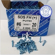 6X20 SDS SCREW fh (+) WHITE 6X20 MOON LION LIGHT STEEL DRILLING SCREW fh (+) 6X3/4"