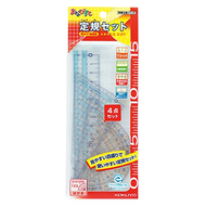 KOKUYO Manabist Ruler Set – Straight Ruler, Triangles, and Protractor with Case, GY-GBA501