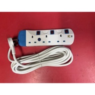 SIRIM 5Meter Extension Trailing Socket With Neon / 3Gang / 1500Watt Usage / 3Way Extension 5Meter Wi