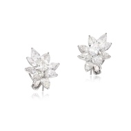 Platinum and 15.47cts Diamond Cluster Earclips