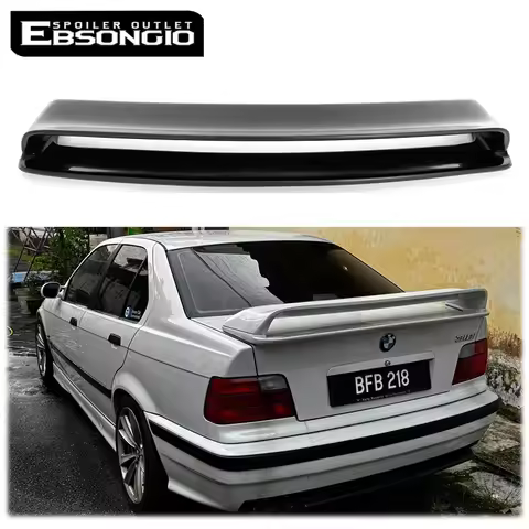 REAR BOOT SPOILER WING FOR BMW 3 SERIES E36 SALOON COUPE M3 GT STYLE GLOSS BLACK