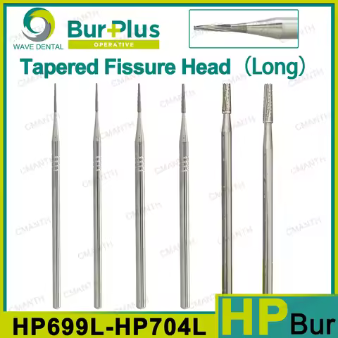 WAVE Dental Carbide Burs Dentistry Drill Tapered Fissure Head Long Low Speed Bur 2.35mm HP699L HP700