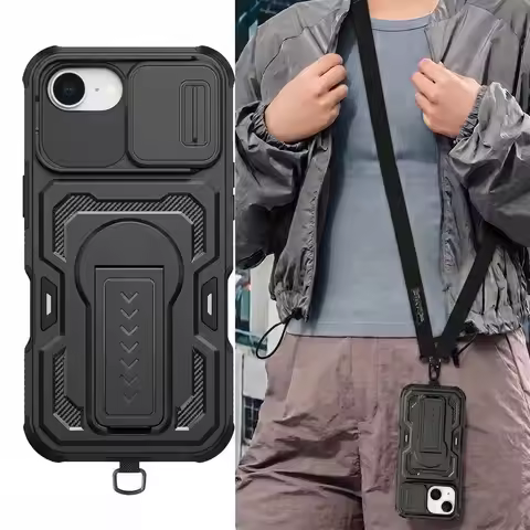 Lanyard Hard Armor Cover Phone Case for Iphone 17e 16e Iphone17e Iphone16e